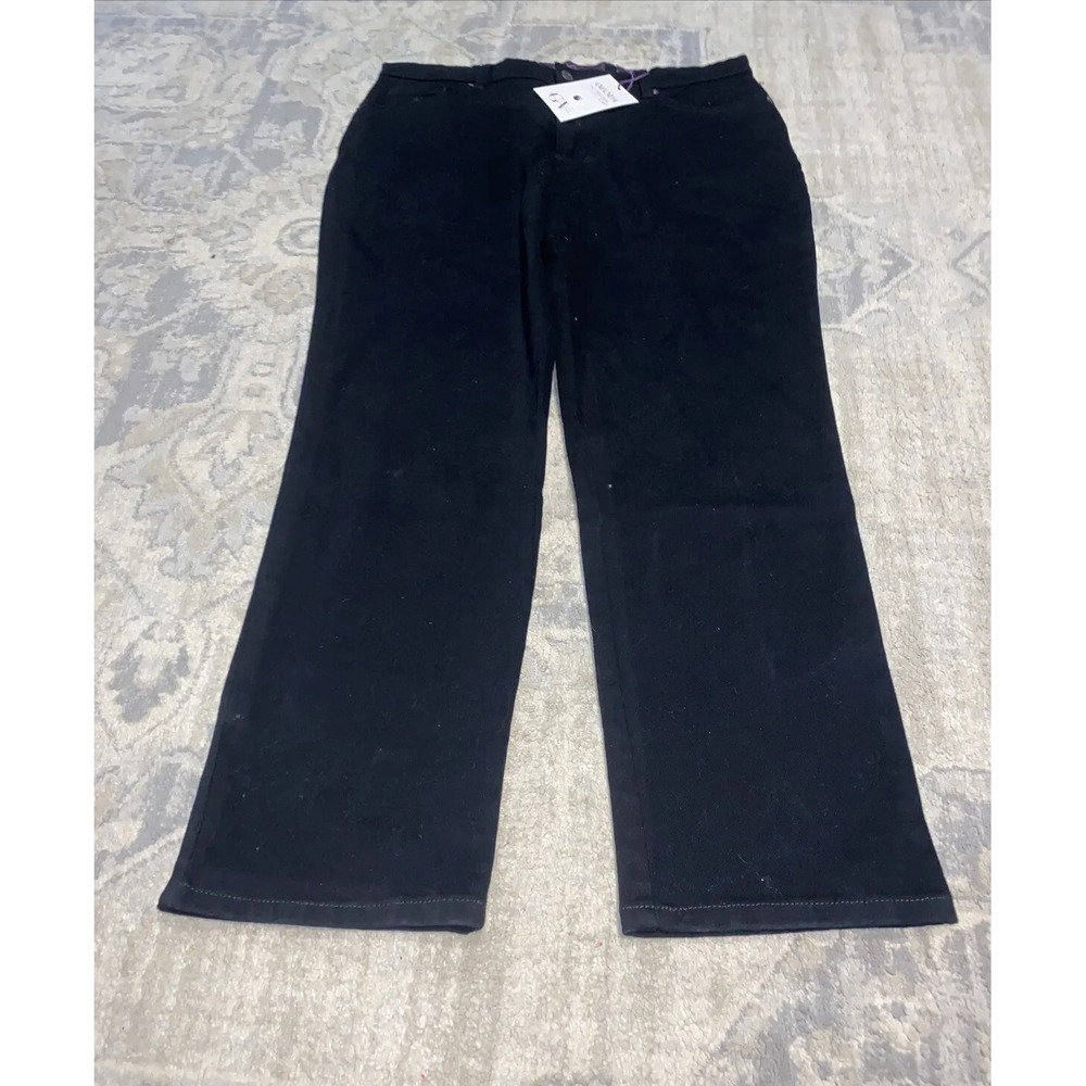 New Women's Gloria‎ Vanderbilt  Amanda  Slimming Black Jeans Sz 14S 14-Short